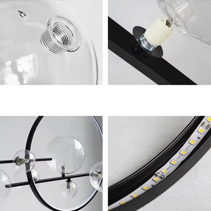 Anneau moderne lustre LED nouveauté boule lustre nordique chambre lampe Restaurant décor cuisine île éclairage