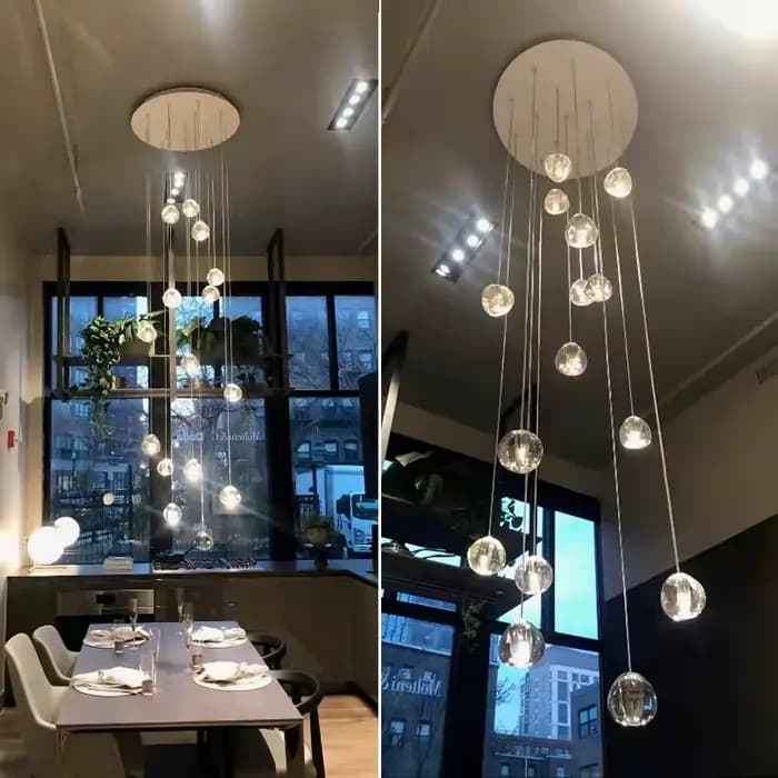 Lustre en cristal de luxe moderne salon escalier plafond Lustre Table à manger Loft suspension décoration de la maison