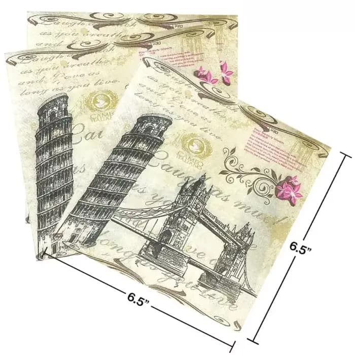 10/20 pièces 33cm 2 couches carte postale Style tissu décoratif tour penchée Suspension pont éléments suspendus papier bricolage découpage Pape