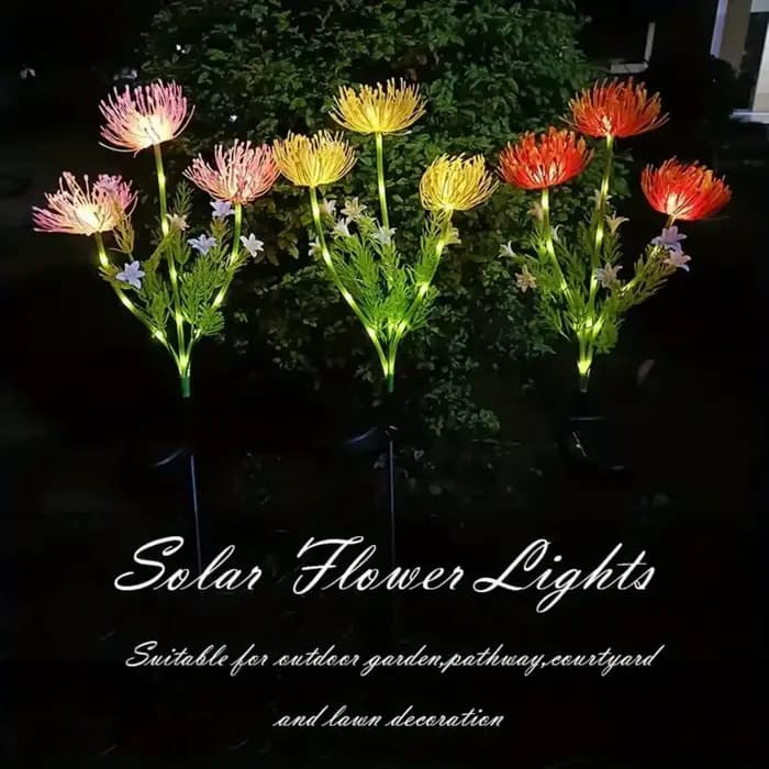 Lampes solaires de jardin lumières de fleurs solaires avec des fleurs et des tiges lumineuses lumière LED extérieure solaire pour la décoration de cour de pont de voie de jardin
