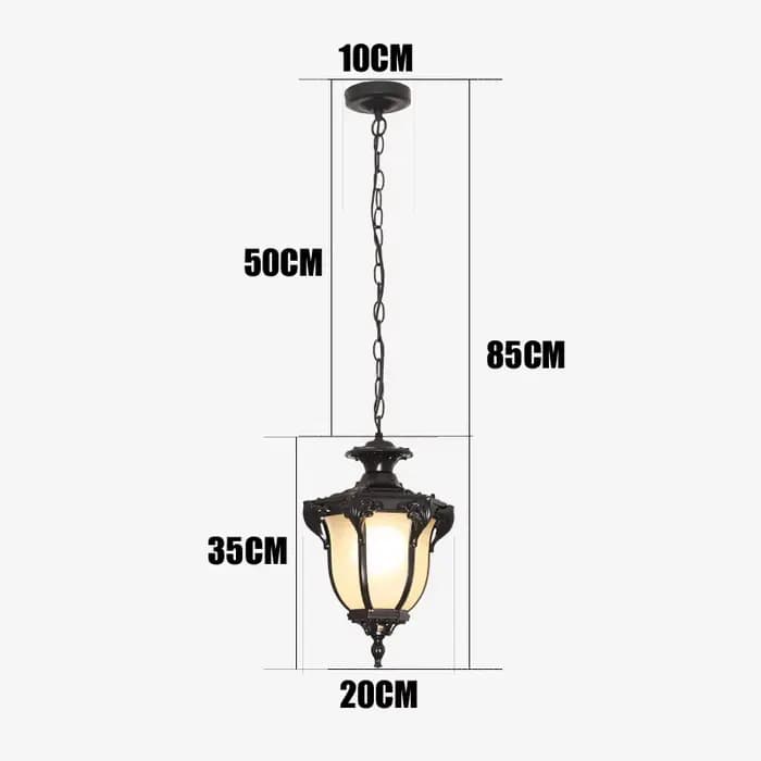 Lustre étanche pour extérieur, couloir, allée, balcon, plafond, cour, galerie, gazebo, véranda