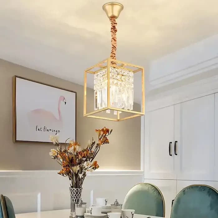 Lustre en cristal moderne noir/doré, lampe suspendue pour salle à manger, décoration de luxe pour la maison, éclairage d'îlot de cuisine, Lustre rectangulaire Led
