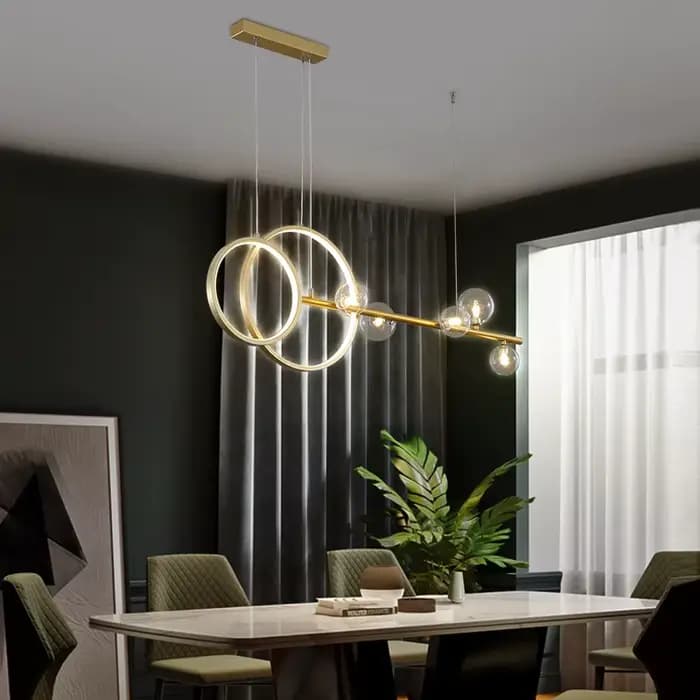 Lampe Suspendue Ronde en Verre au Design Nordique Moderne, Luminaire Décoratif d'Nik, Idéal pour une Salle à Manger, un Bureau ou un Document
