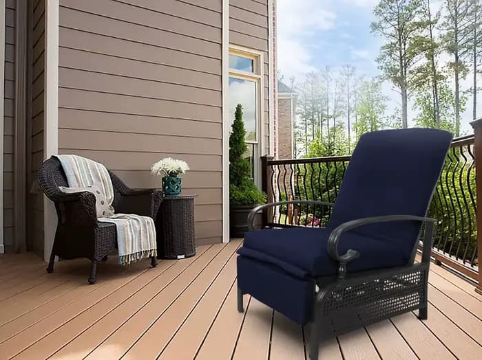 Chaise longue de terrasse réglable pour mobilier d'extérieur