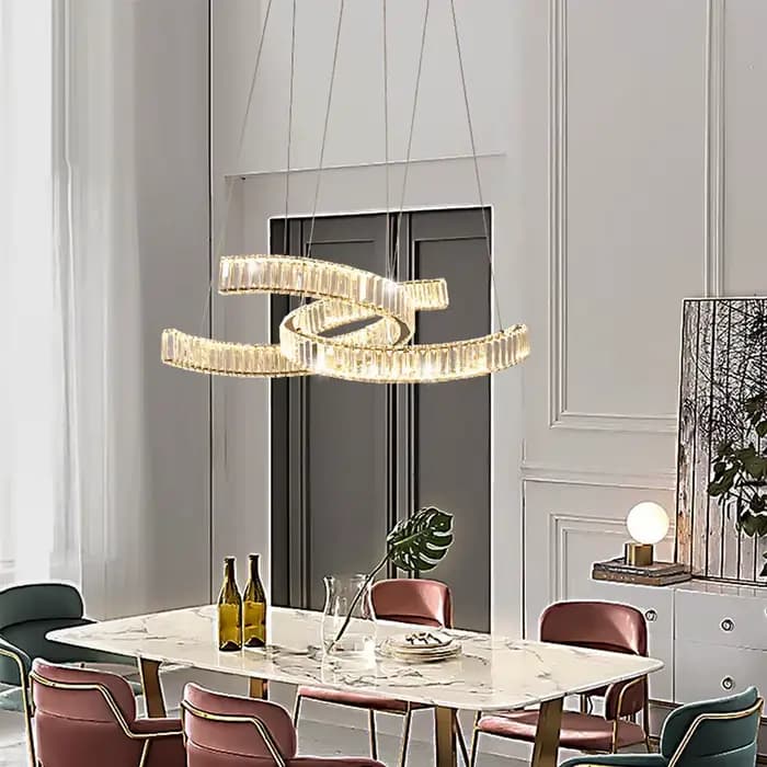 Lustre en cristal de luxe Lustre Design moderne Led plafonnier salon chambre décorations suspension luminaire