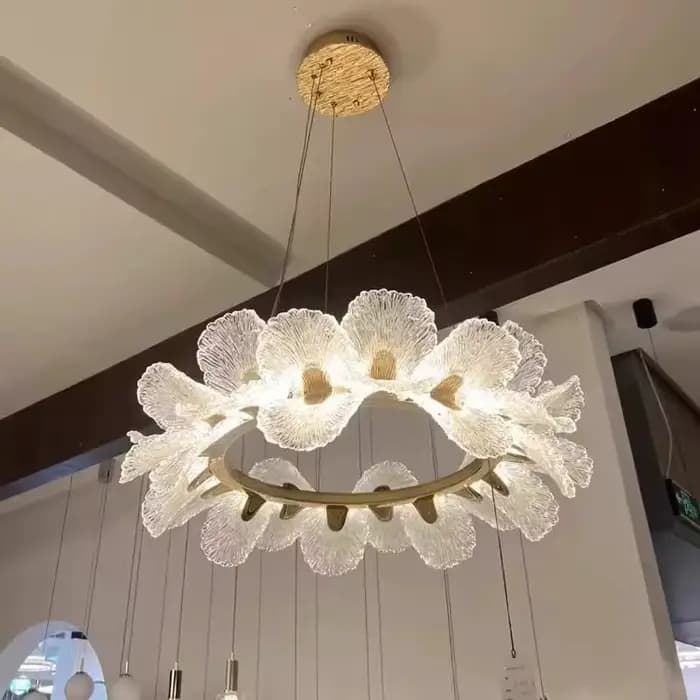Lustre de plafond de luxe français pour la décoration de la maison salon suspension salle à manger chambre fleur LED lampe suspendue LED