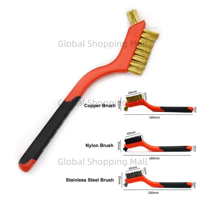 Brosse de nettoyage industrielle en laiton avec poignée incurvée, brosse à poils durs, antirouille, brosse de nettoyage des espaces, outils à main
