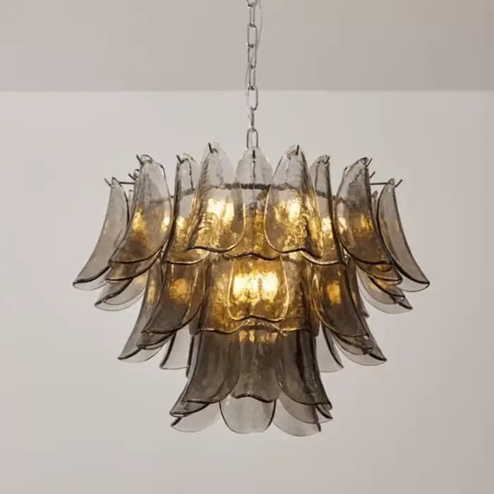 Lustre en verre de Murano fait à la main, gris fumé, Design artistique, lampes suspendues pour chambre à coucher, salon, salle à manger, éclairage décoratif