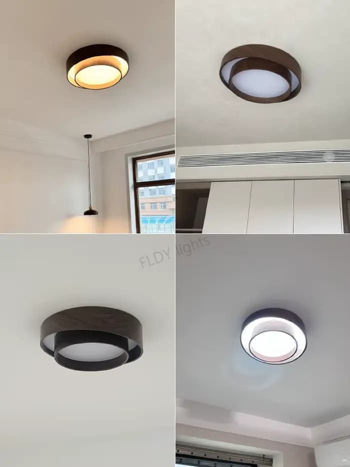 Menvix-Plafonnier LED en Bois au Design Nordique, Luminaire Décoratif d'Nik, Idéal pour un Salon, une Salle à Manger, un délégations ou une Chambre à Coucher