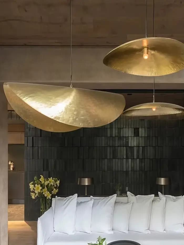 Lampe suspendue en cuivre feuilles de lotus LED Lxuruy lustre moderne salon grande plafond lustre cottage escalier luminaire occasion spéciale