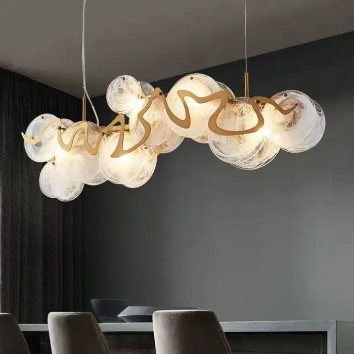 Lustre de luxe nordique or luminaire suspension table salle à manger lampes suspendues plafond créatif verre Lustre meubles d'hôtel