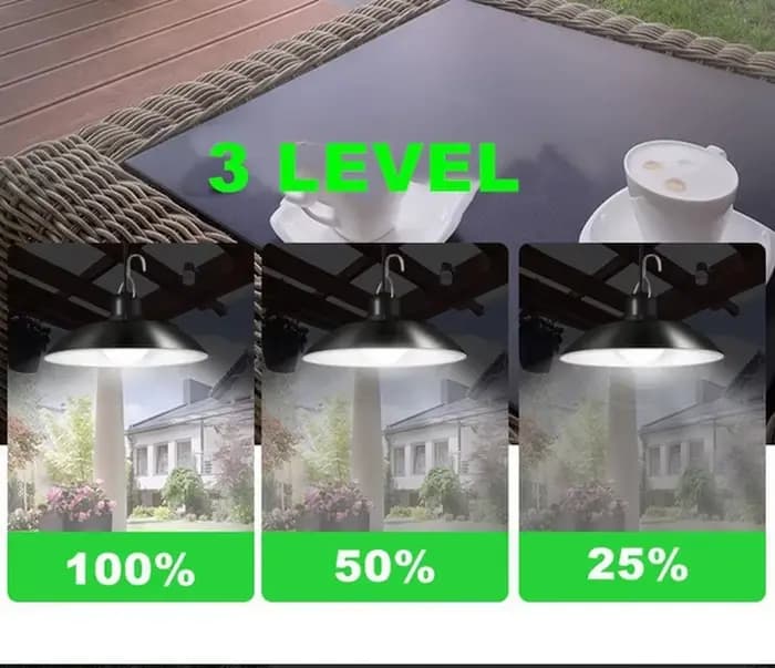 Lampe LED suspendue solaire d'extérieur, étanche, lustre à Double tête, décorations avec télécommande pour hangar intérieur, salle de grange