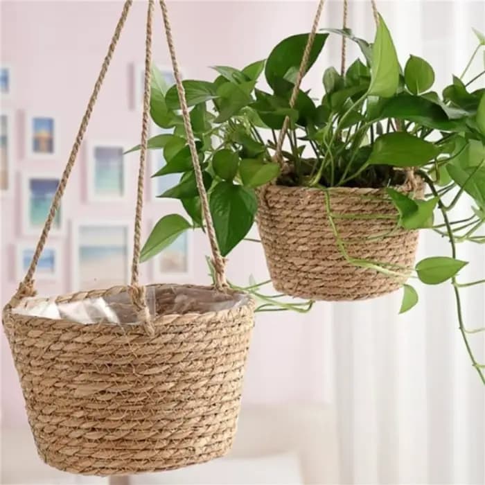 Jardinière suspendue en macramé, panier de rangement pour plantes, corde de Jute tissée, support de Pot de fleur d'intérieur et d'extérieur, cintres pour plantes, décoration de maison