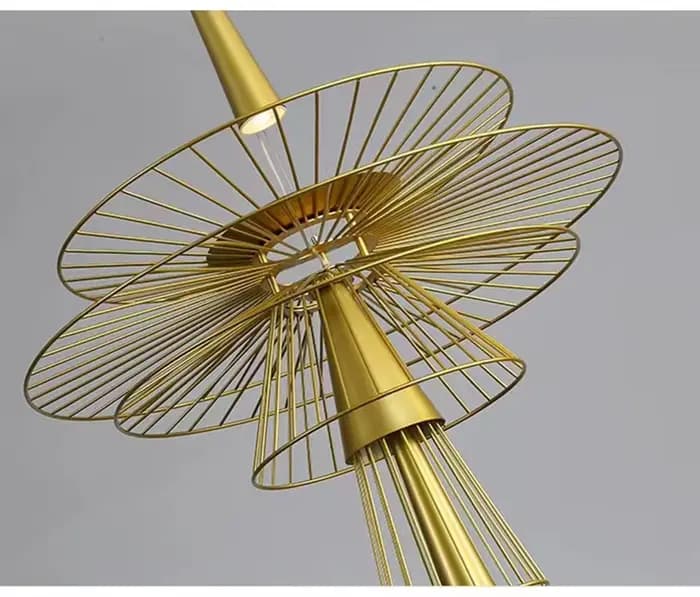 Projecteur en Maille Multicouche en Fer Forgé, Design Nordique, Lustre Pengdant pour Réception d'Hôtel, Décoration Artistique de Maison, Luminaires Led