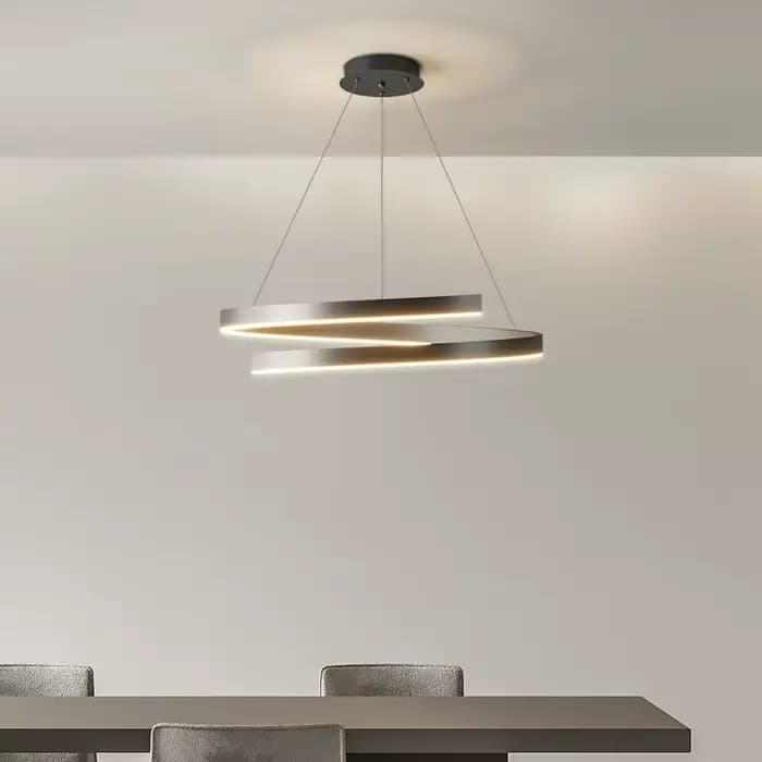 Lustre en spirale noir/blanc pour salon, salle à manger, cuisine, luminaires de plafond ronds, moderne, intérieur, variable, monté en Surface