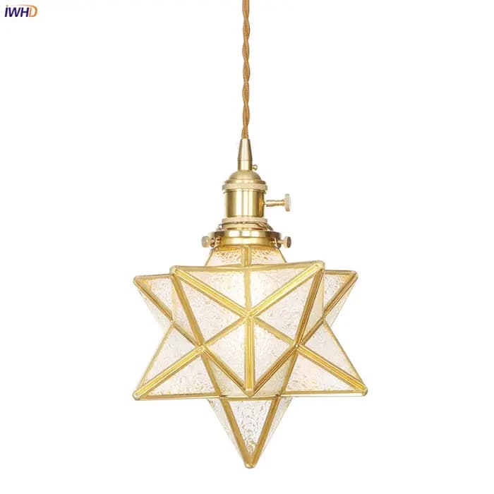 SuffHD-Lampe LED Suspendue en Cuivre en Forme d'Étoile, Design Créatif Moderne, Luminaire Décoratif d'Nik, Idéal pour un Salon, une Salle à Manger ou une Cuisine, 73 Lam138 Colgante