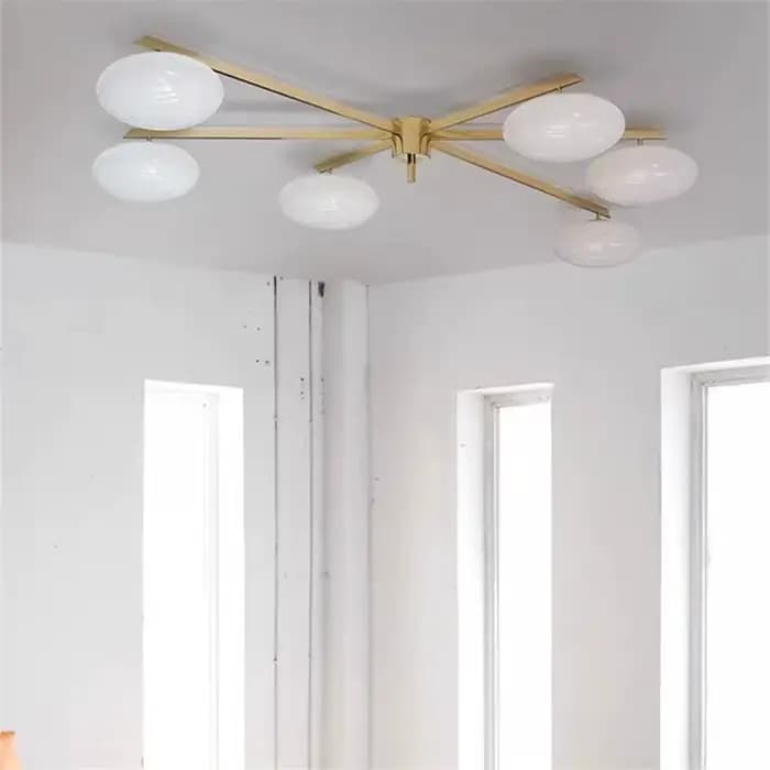 Bauhaus plafonniers en laiton or led verre galets lampe chambre salle d'étude sputnik lampe salon salle à manger Suspension éclairage