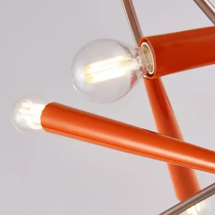 Plafonnier LED Sputnik Orange au Design Artistique, Éclairage d'Nik, Luminaire Décoratif de Plafond, Idéal pour un Salon, une Villa, une Salle à Manger ou une Chambre à Coucher