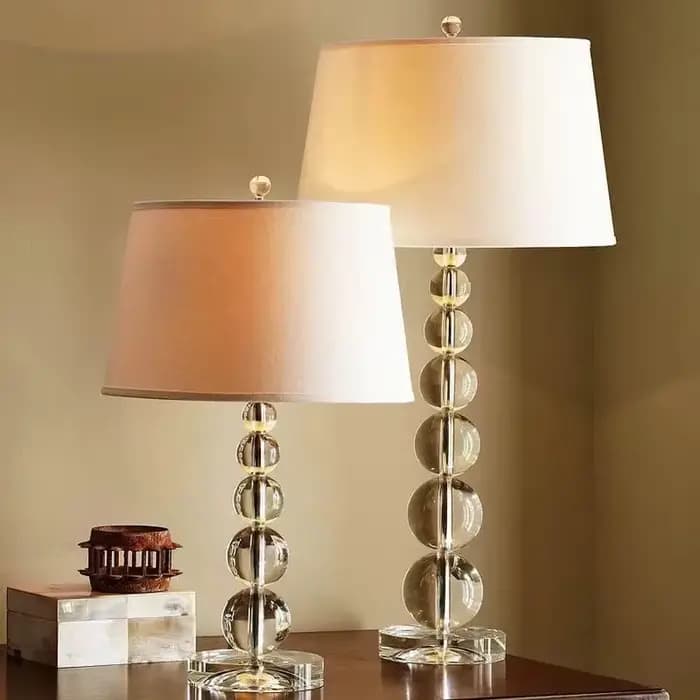 Lampe de sol en tissu de luxe américaine, lampe à boule de verre en cristal, lampe de salon créative, lampe de chevet de chambre à coucher, lampe de lecture artistique nordique