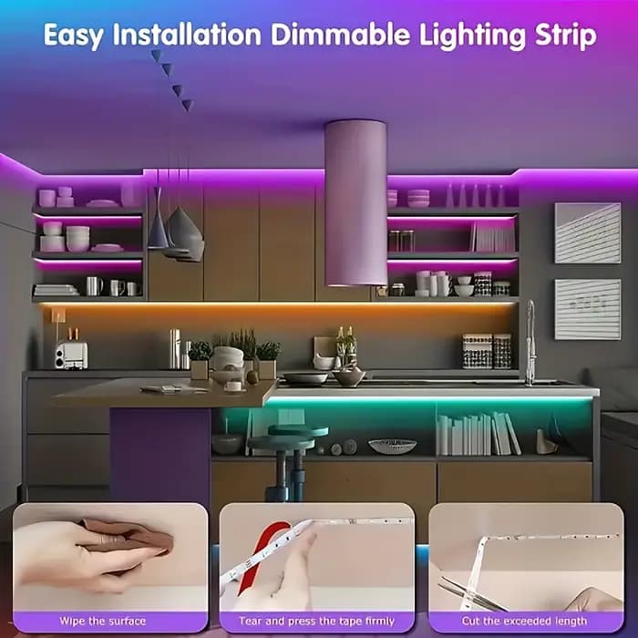 Bande lumineuse Led avec télécommande à 44 touches, 1m, 5m, 10m, 20m, RGB, pour salle murale, maison, chambre à coucher, décor de fête, rétro-éclairage TV