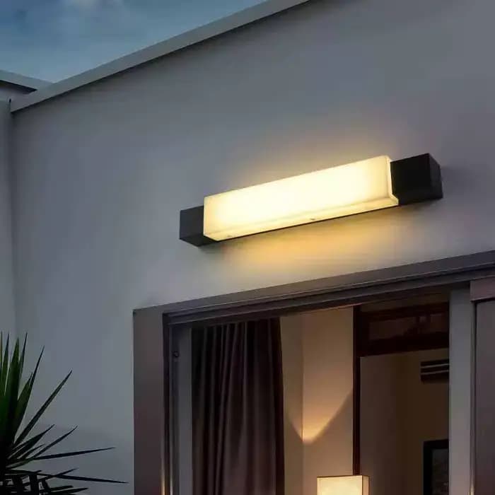 Applique murale extérieure moderne étanche en acier inoxydable imitation marbre, lampe murale de luxe pour balcon, hall, entrée de villa, éclairage décoratif