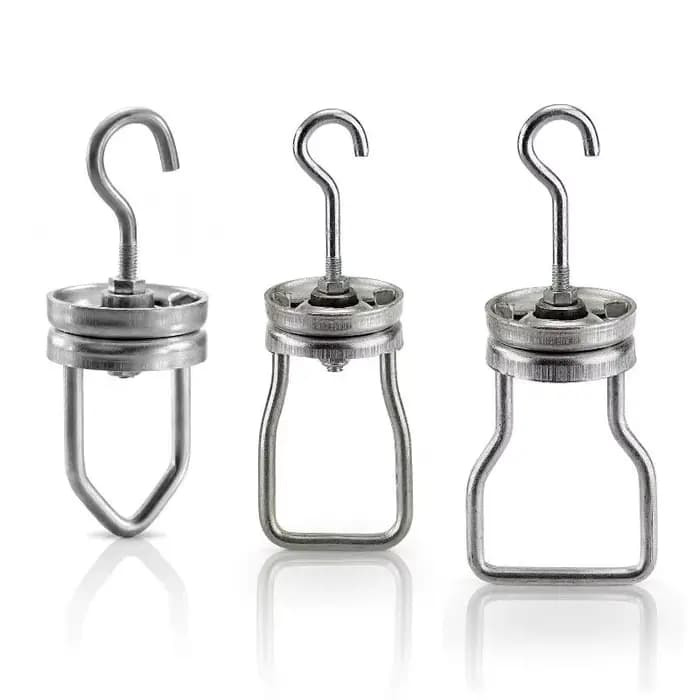 Crochet rotatif en acier robuste pour systèmes de suspension de peinture en poudre et ateliers de peinture