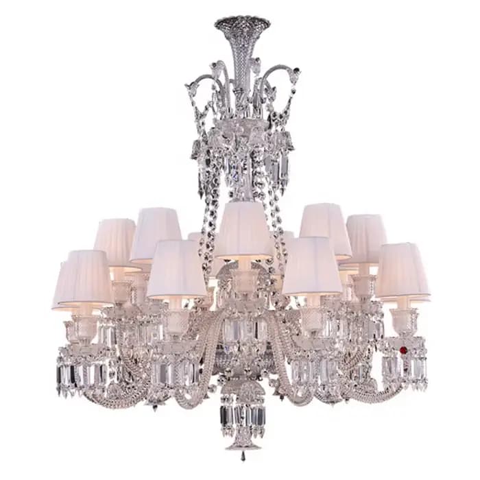 Lustre en cristal de luxe à 18 lumières pour Villa salon lampe suspendue moderne pour Restaurant chambre grand escalier suspension