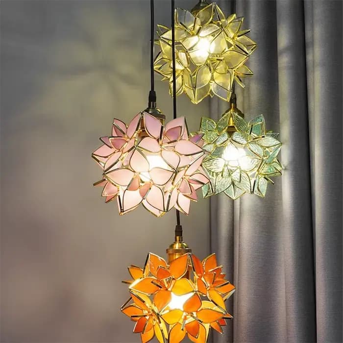 Lampe suspendue en cuivre style nordique, luminaire décoratif d'intérieur en verre LED, idéal pour une chambre à coucher, une salle à manger, un salon ou une cuisine