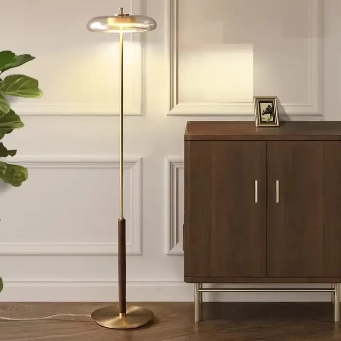 Lampadaire en verre doré pour salon et chambre à coucher, lampe de table design artistique en métal, ludéviation de luxe, cendre plus lente