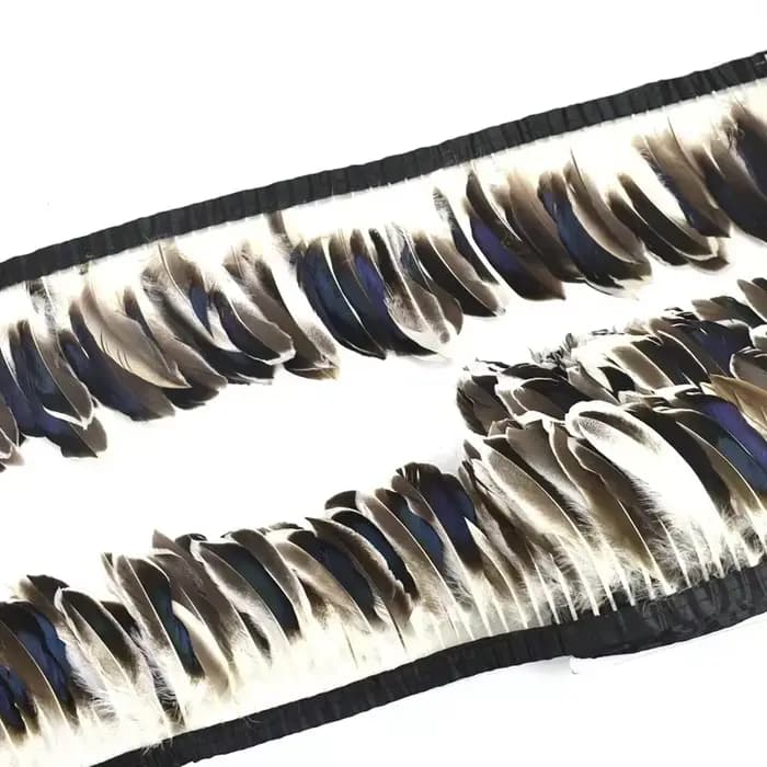 Plumes de canard naturelles sur ruban, franges à pompons, garniture en plumes de faisan, ruban de couture en plumes d'oie, accessoires de décoration pour vêtements