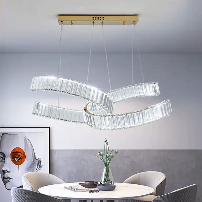 Lustre en cristal de luxe Lustre Design moderne Led plafonnier salon chambre décorations suspension luminaire