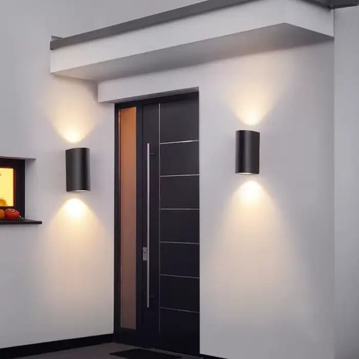 Applique murale extérieure Led Double tête éclairage extérieur étanche haut et bas circulaire Villa couloir balcon mur projecteur