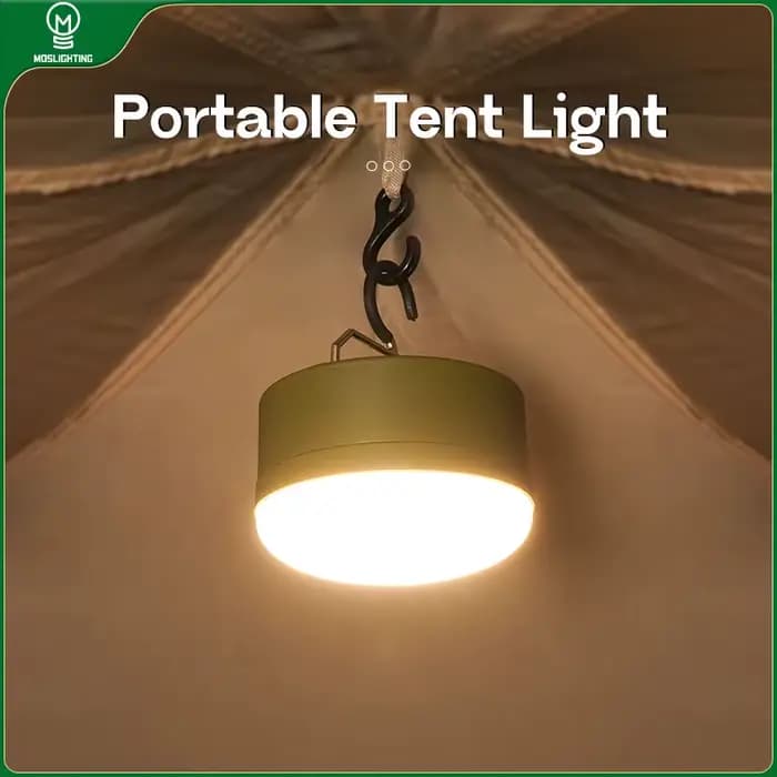 MOSLIGHTING extérieur LED Camping lumière 4 Modes MiNi Portable accrocher tente lampe USB Rechargeable Portable étanche lumière de secours