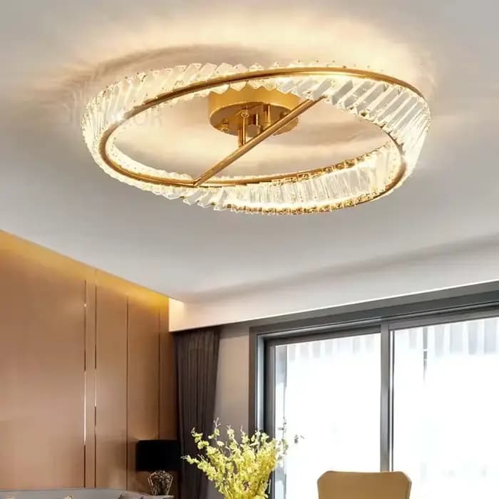 Plafonnier LED en cristal de luxe, luminaire décoratif d'intérieur, idéal pour une chambre à coucher, une cuisine ou un salon