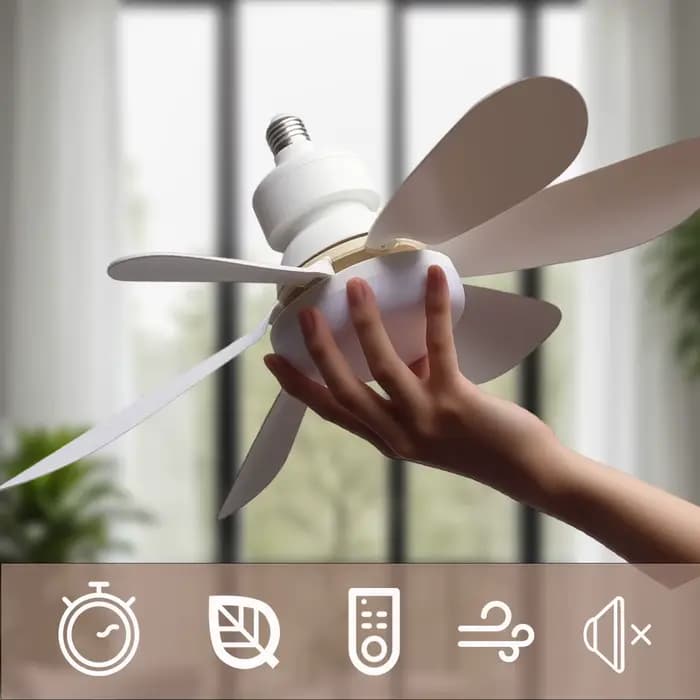 Ventilateur de plafond LED 40W E27 avec télécommande pour variation de luminosité, adapté au salon, au bureau, à un usage domestique, 85-265V