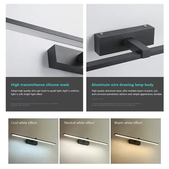 Applique murale LED moderne pour salle de bain miroir phare Vanty lampes mur en aluminium Scomce décoration de la maison luminaire Lustre