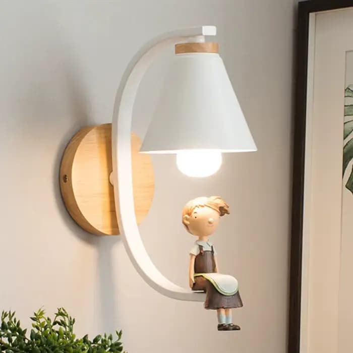 Applique murale moderne en bois, modèle créatif en résine, luminaire décoratif d'intérieur, idéal pour un salon, une chambre à coucher ou une chambre d'enfant