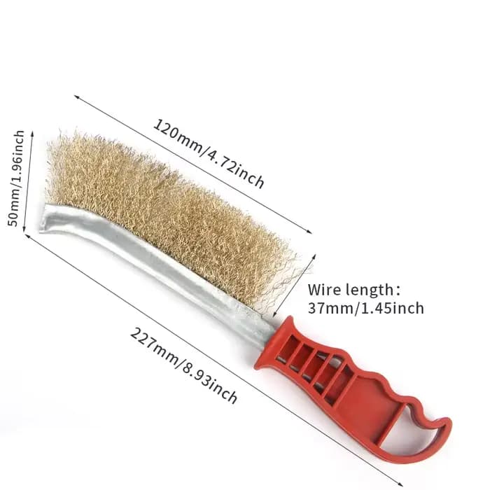 Brosse métallique en acier/brosse à rouleau antirouille en bois, polissage, brosse de nettoyage de Barbecue, adaptée au nettoyage des Grilles de Barbecue