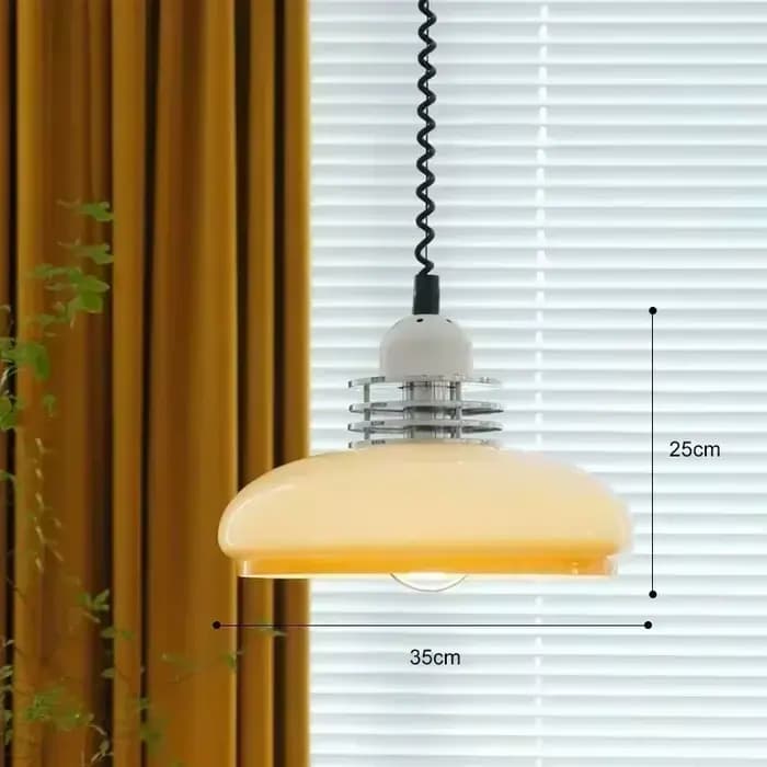 Lampe LED Suspendue Rétractable en Verre au Design Médiéval Rétro, Luminaire Décoratif de Plafond, Idéal pour un Restaurant, un Bar, une Chambre à Coucher ou un Bureau