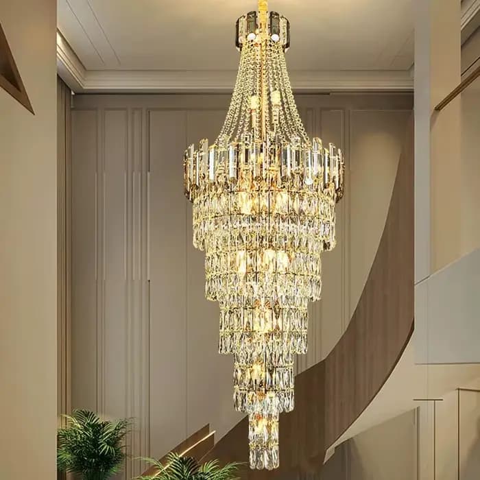 Lustre en cristal de conception en spirale pour escalier de hall d'hôtel E14 support de lampe moderne décor à la maison luminaire LED suspension