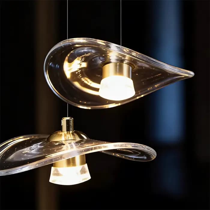 Lustre en verre moderne et minimaliste pour escalier à haut plafond, villa, duplex, loft, éclairage suspendu