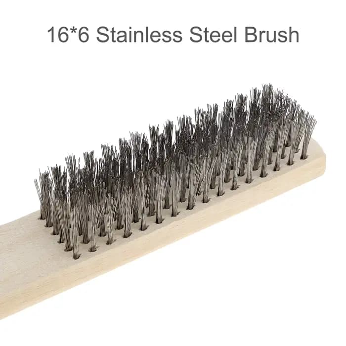 Brosse métallique en acier inoxydable, manche en bois, surface métallique, livres, scories de soudage, peinture, élimination de la rouille, brosse à rayures, D343