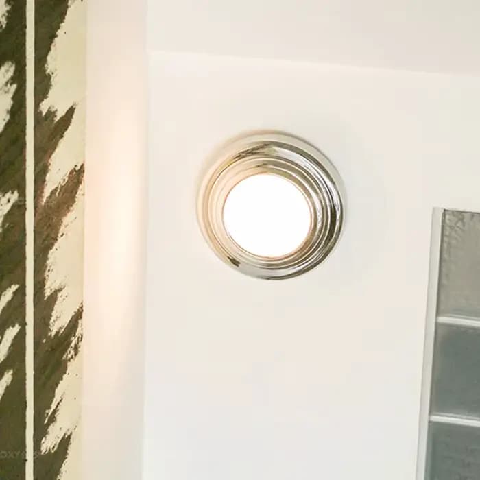 Applique murale ronde moderne, lampe en chrome design, applique minimaliste pour chambre à coucher, balcon, couloir, salon, escalier, lumières d'ambiance