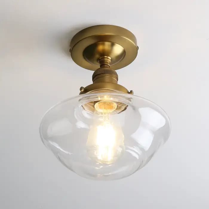Plafonnier encastré en verre permanent, éclairage de plafond rustique moderne pour couloir cuisine bar foyer loft salon chambre