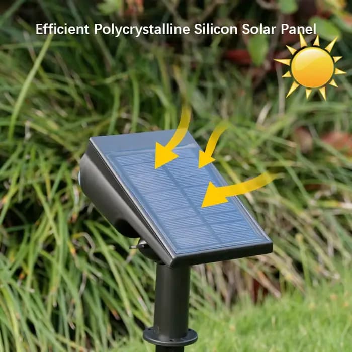 Projecteurs solaires avec montage au sol/mur, éclairage paysager LED marche/arrêt automatique pour arbres de pelouse de jardin