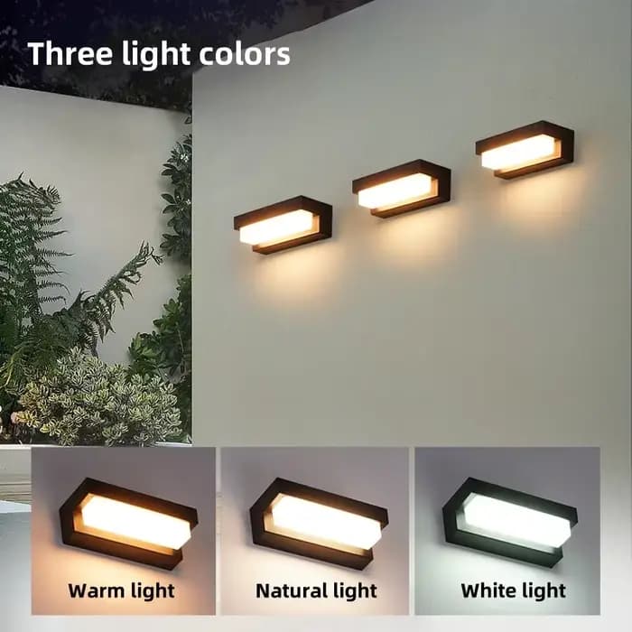 Lampes solaires LED d'extérieur, imperméables, pour jardin, balcon, décoration, lampe à énergie solaire, pour porche, escaliers, éclairage mural tricolore à économie d'énergie