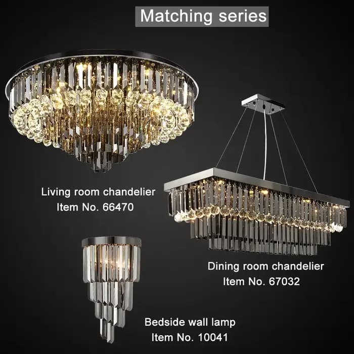 Lustre de plafond en cristal Led pour salon moderne créatif décor à la maison lampe ronde de luxe noir or argent luminaire