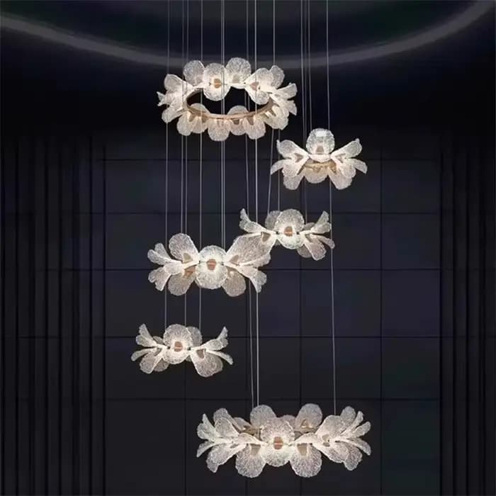 Lustre de plafond de luxe français pour la décoration de la maison salon suspension salle à manger chambre fleur LED lampe suspendue LED