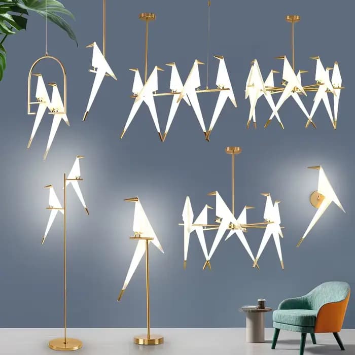 Lampadaire LED oiseau lampe sur pied salon chambre Studio debout lampe de bureau Studing lecture origami lumière