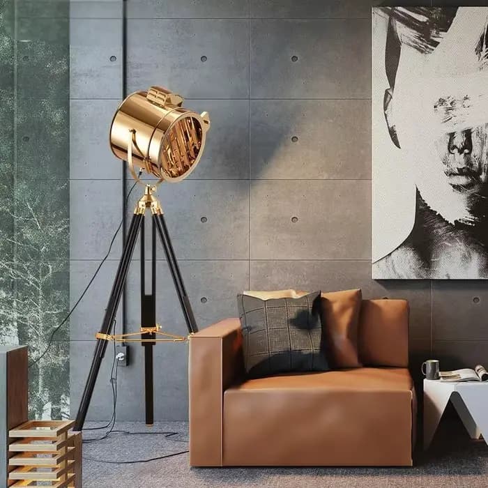 Nordique Bauhaus rétro lampes sur pied Studio trépied lampadaire industrie or noir lampadaires étude chevet salon lumière